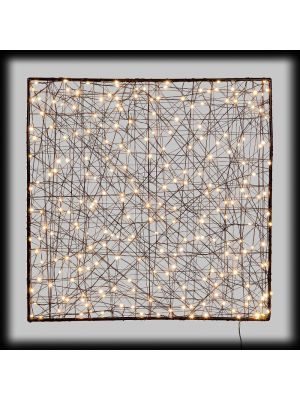 Quadrato luminoso 2D, 50 cm, SENZA alimentazione, 240 microled a luce fissa, bianco caldo