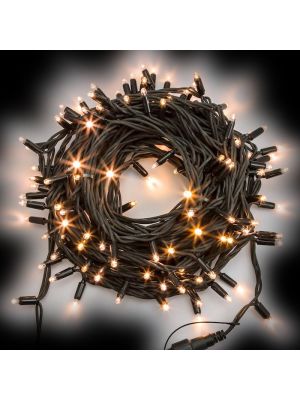 Catena luminosa 20 m, 200 maxiled a luce fissa, SENZA alimentazione, prolungabile, bianco classic