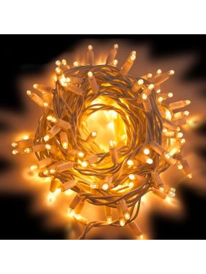 Catena luminosa 20 m 200 maxiled luce fissa, SENZA alimentatore, prolungabile cavo bianco, bianco classic