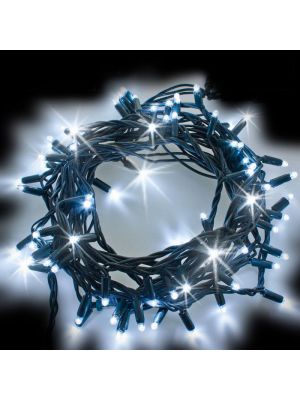 Catena luminosa 20 m, 200 maxiled Flashled Diamond, SENZA alimentazione, prolungabile, bianco ghiaccio