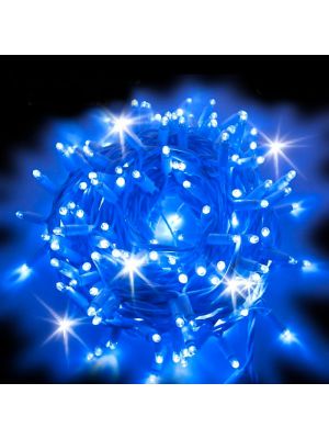 Catena luminosa 10 m 200 maxiled Flashled Diamond, SENZA alimentazione, prolungabile cavo bianco, blu