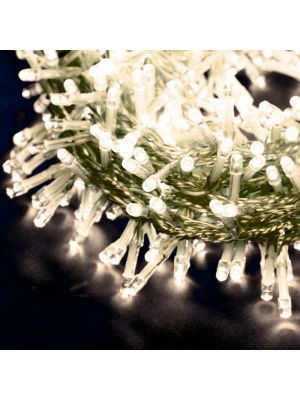 Catena grappolo 30,5 m - mini cluster 1500 led con memory controller - bianco classic