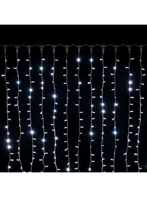 Tenda di luci 2xh1,5m 304 Maxiled luce fissa, prolungabile, senza alimentazione, bianco ghiaccio