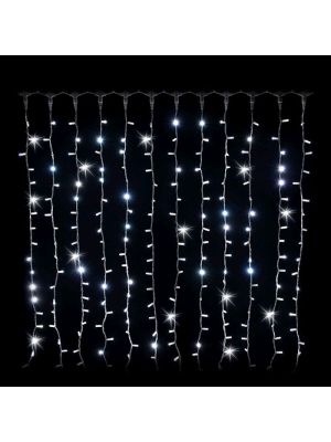 Tenda di luci 2xh1,5m 304 Maxiled Flashled Diamond,  prolungabile, senza alimentazione, bianco ghiaccio