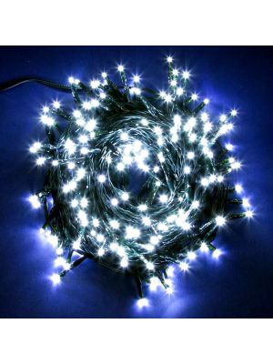 Catena luminosa extralong 53 m, 750 miniled, controller, ghiaccio