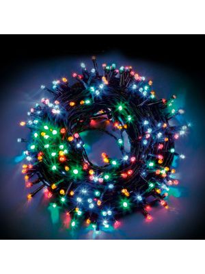 Catena a grappolo 30,5 m mini cluster 1500 led con memory controller multicolor cavo verde