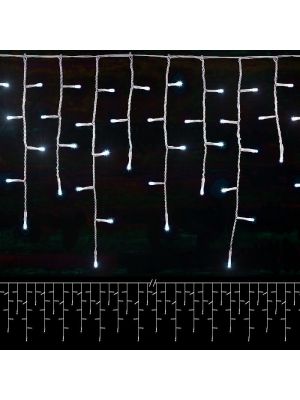 Tenda Natalizia 534 x h 36 cm - 352 Led Reflex luce fissa  - Prolungabile - Bianco Ghiaccio