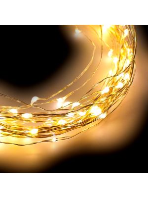 Catena 20 m con 400 microled cavo metal su bobina - bianco classic