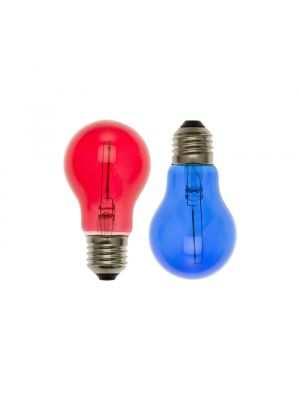 Set 2 lampadine ricambio E27 goccia A60 36V - filament led rosso e blu