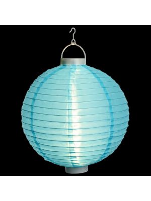 Lanterna party a batteria ø 40 cm in tessuto blu - bianco classic