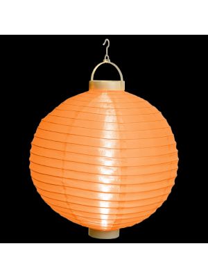 Lanterna party a batteria ø 40 cm in tessuto arancio - bianco classic