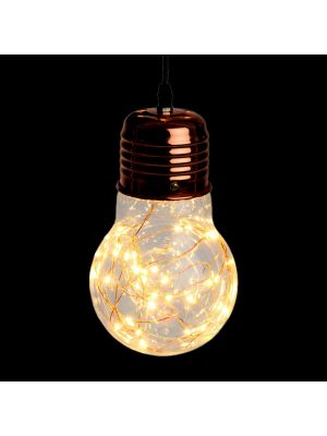 Lampadina a goccia di vetro e metallo color rame - Ø14cm - 40 microled - bianco classic