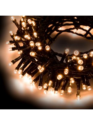 Catena luminosa 5 m 100 led con memory controller bianco caldo tradizionale da esterno