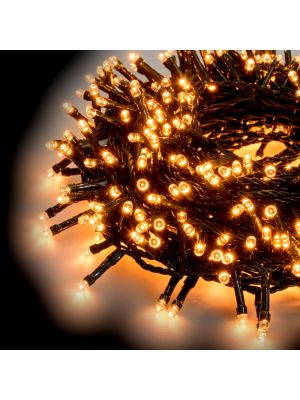 Catena luminosa 12,5 m 300 led con memory controller bianco caldo tradizionale da esterno