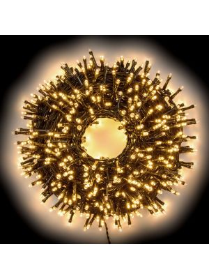 Catena di luci 48,5 m 1200 led con memory controller bianco classic da esterno