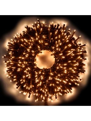 Catena a grappolo 20,5 m mini cluster 1000 led con memory controller bianco tradizionale da esterno