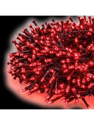 Catena luminosa 20,5 m mini cluster, 1000 led, con memory controller e timer, rosso