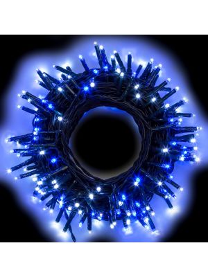 Catena di luci extralong 25,70 m, 360 miniled, con memory controller e timer, blu e bianco 