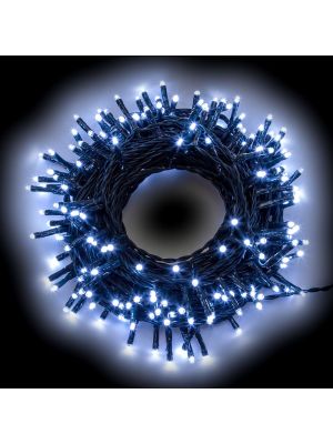 Catena luminosa 12,60 m 180 miniled a luce fissa bianco ghiaccio freddo