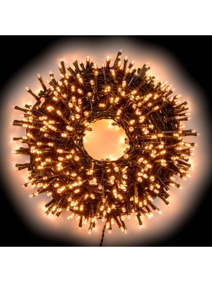 Catena luminosa 52,50 m 750 miniled a luce fissa bianco caldo tradizionale da esterno