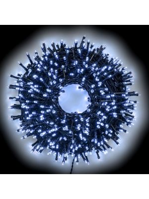 Catena luminosa 52,50 m 750 miniled a luce fissa bianco ghiaccio freddo da esterno