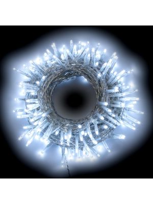 Catena 5,60 m cavo trasparente 80 miniled a luce fissa bianco ghiaccio freddo da esterno