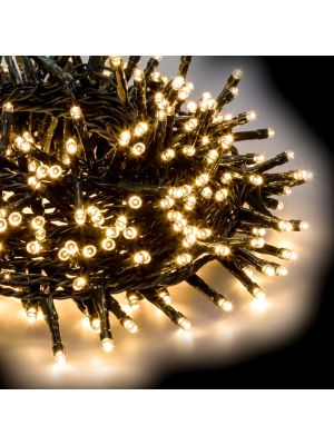 Catena grappolo 16 m minicluster 750 led a luce fissa bianco classic caldo da esterno