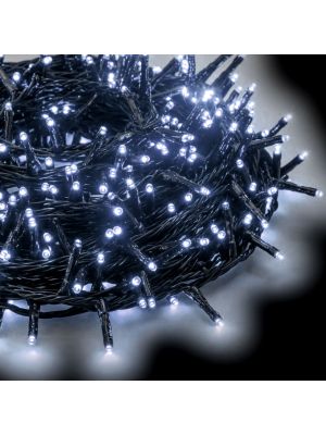 Catena grappolo 21,5 m minicluster 1000 led a luce fissa bianco ghiaccio freddo