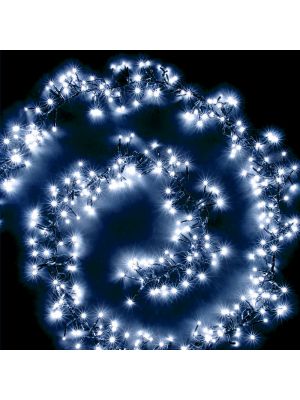 Catena festone grappolo 7,5 m cluster 750 miniled a luce fissa bianco ghiaccio freddo