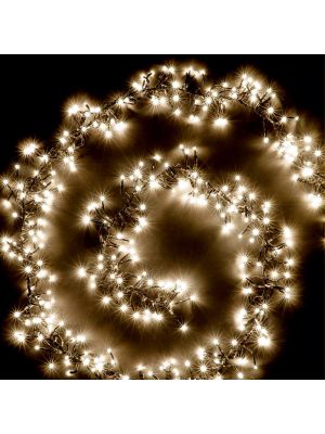 Catena festone grappolo 15 m cluster 1500 miniled a luce fissa bianco classic caldo