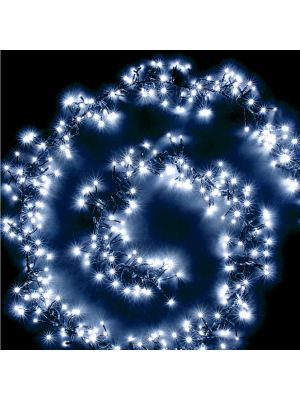 Catena festone grappolo 15 m cluster 1500 miniled a luce fissa bianco ghiaccio freddo da esterno