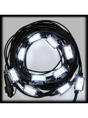 Catena luminosa 10 mt, 10 StroboLED, flashled, bianco freddo