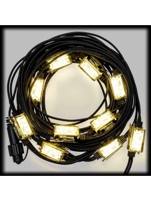 Catena luminosa 10 mt, 10 StroboLED, flashled, bianco classic