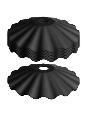 Kit 8 paralume coprilampada Ø 25 cm in ABS per lampadine Vintage Led - nero