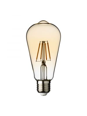 Lampadina Vintage ø64 mm E27 Led Bulbs ST64 4x Filament 4W, bianco caldo da interno ed esterno