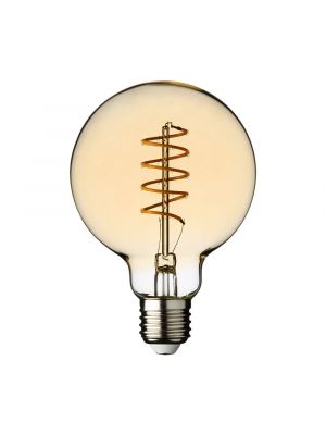 Lampadina Globo ø95 mm E27 Led Bulbs G95 Spiral Filament 4W, bianco caldo, Vintage Led Pro vetro gold