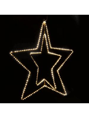 Stella luminosa doppia 2D e 3D Ø 70 cm 260 microled, luce fissa, bianco classic caldo girevole