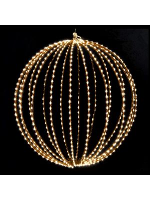 Sfera luminosa 3D Ø 40 cm, 700 microled metal copper, luce fissa, bianco classic caldo telaio richiudibile
