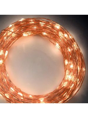 Catena 20 m 400 microled flashled metal copper bianco classic caldo