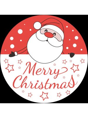 Gobo in vetro ø 37-23 mm con immagine Babbo Natale e scritta Merry Christmas