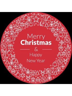 Gobo Ø37-23mm, 2 colori, per proiettore professionale, Corona Merry Christmas and Happy New Year