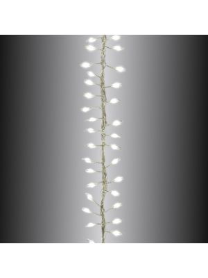 Catena 10 m minicluster 1000 microled High Brightness luce fissa bianco ghiaccio cavo metal silver