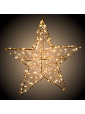 Stella luminosa 3D ø60 cm metal copper outdoor, 180 microled flashled, bianco classic caldo da esterno