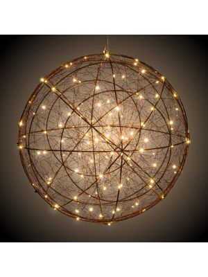 Sfera luminosa 3D ø45 cm metal copper outdoor, 240 microled flashled, bianco classic caldo - uso interno/esterno