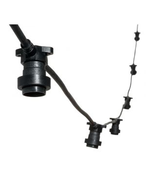 Catena 5 m con 16 portalampade E27, prolungabile, cavo nero, vintage Led Pro