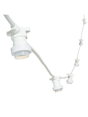 Catena 5 m con 16 portalampade E27, prolungabile, cavo bianco, vintage Led Pro