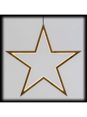 Decorazione luminosa Stella Wood Natural, Ø 55 cm a luce fissa, bianco caldo 3000K