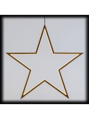 Decorazione luminosa Stella Wood Natural, Ø 75 cm a luce fissa, bianco caldo 3000K
