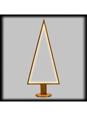 Albero di Natale triangolare Wood Natural, H 75 cm a luce fissa, bianco caldo 3000K