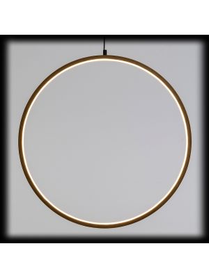 Cerchio luminoso Wood Natural, Ø 57 cm a luce fissa, bianco caldo 3000k
